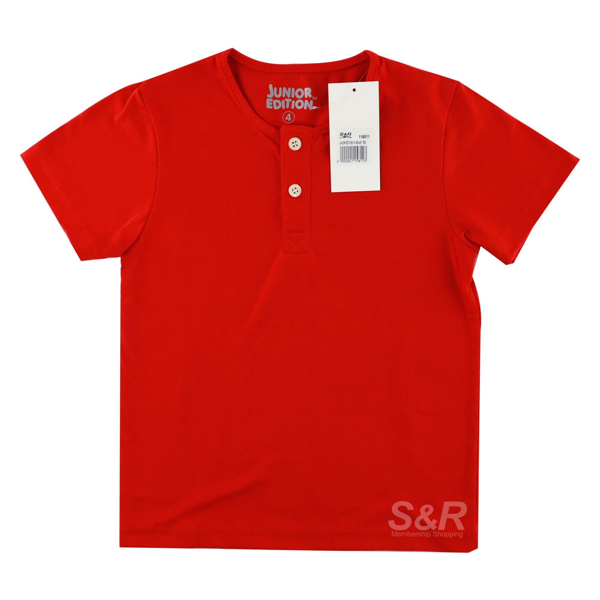 Junior Edition Boy's Henley Tee Size 4 1pc